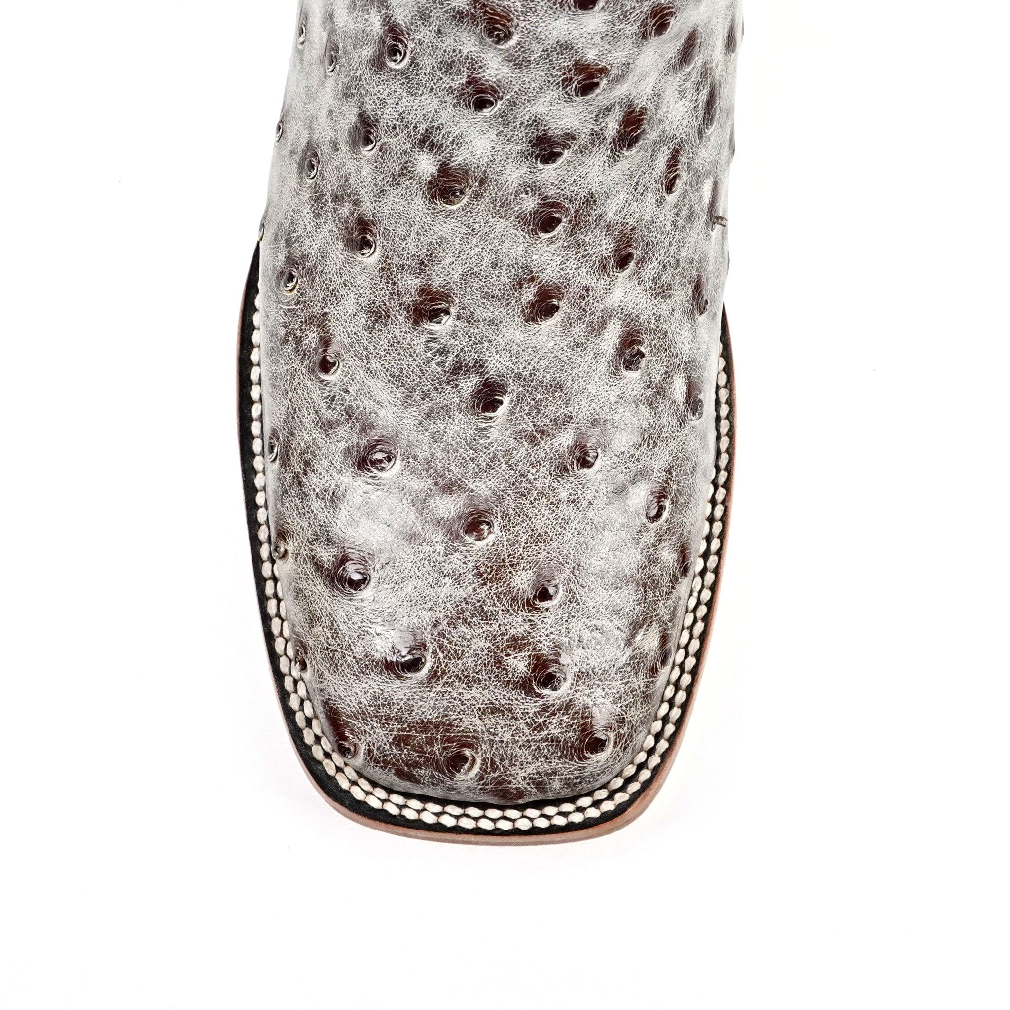 Austin Ostrich Boots - Nicotine - Square Toe (AV20)