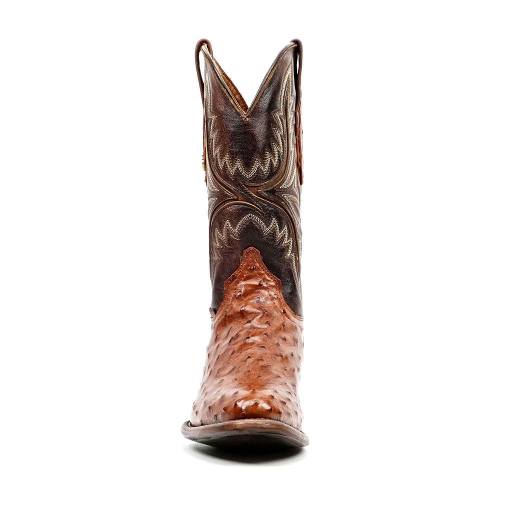 Austin Ostrich Boots - Brandy - Round Toe (AV230)