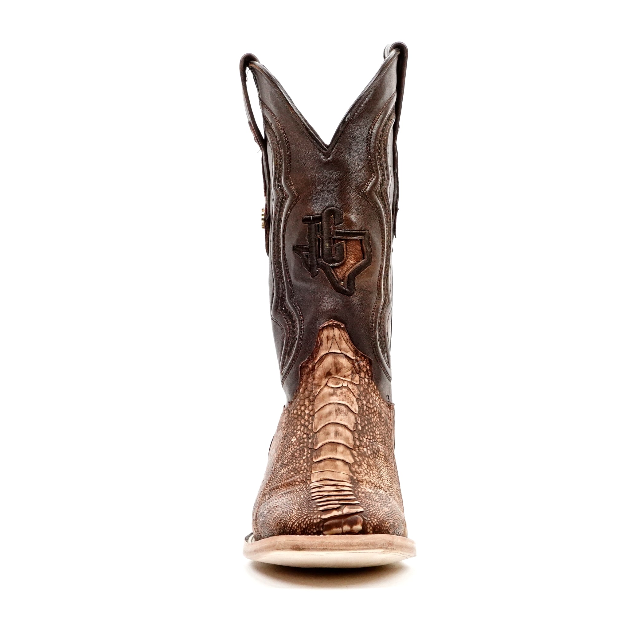 Austin Ostrich Leg Boots - Shedron - Square Toe (PA501)