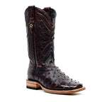 Botas Austin Ostrich - Cereza Negra - Punta Cuadrada (AV20)