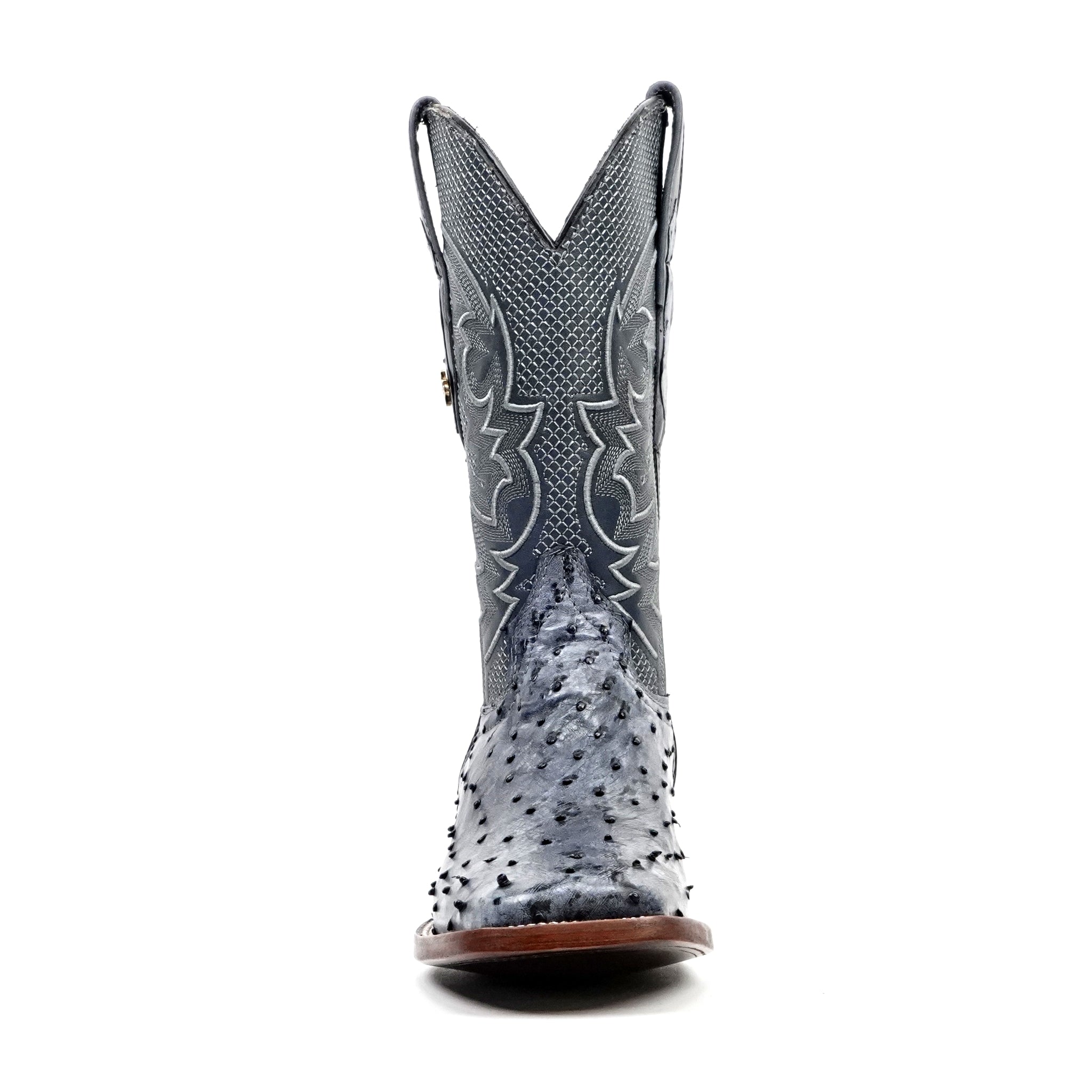 Austin Ostrich Boots - Safari Gray - Square Toe (AV20)