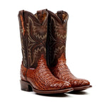 Rhodes Caiman Hornback Boots - Brandy - Round Toe (LM220)