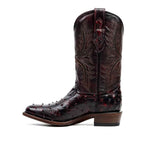 Austin Ostrich Boots - Black Cherry - Round Toe (AV230)