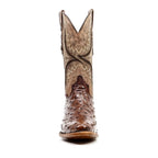 Austin Ostrich Boots - Tobacco - Round Toe (AV230)
