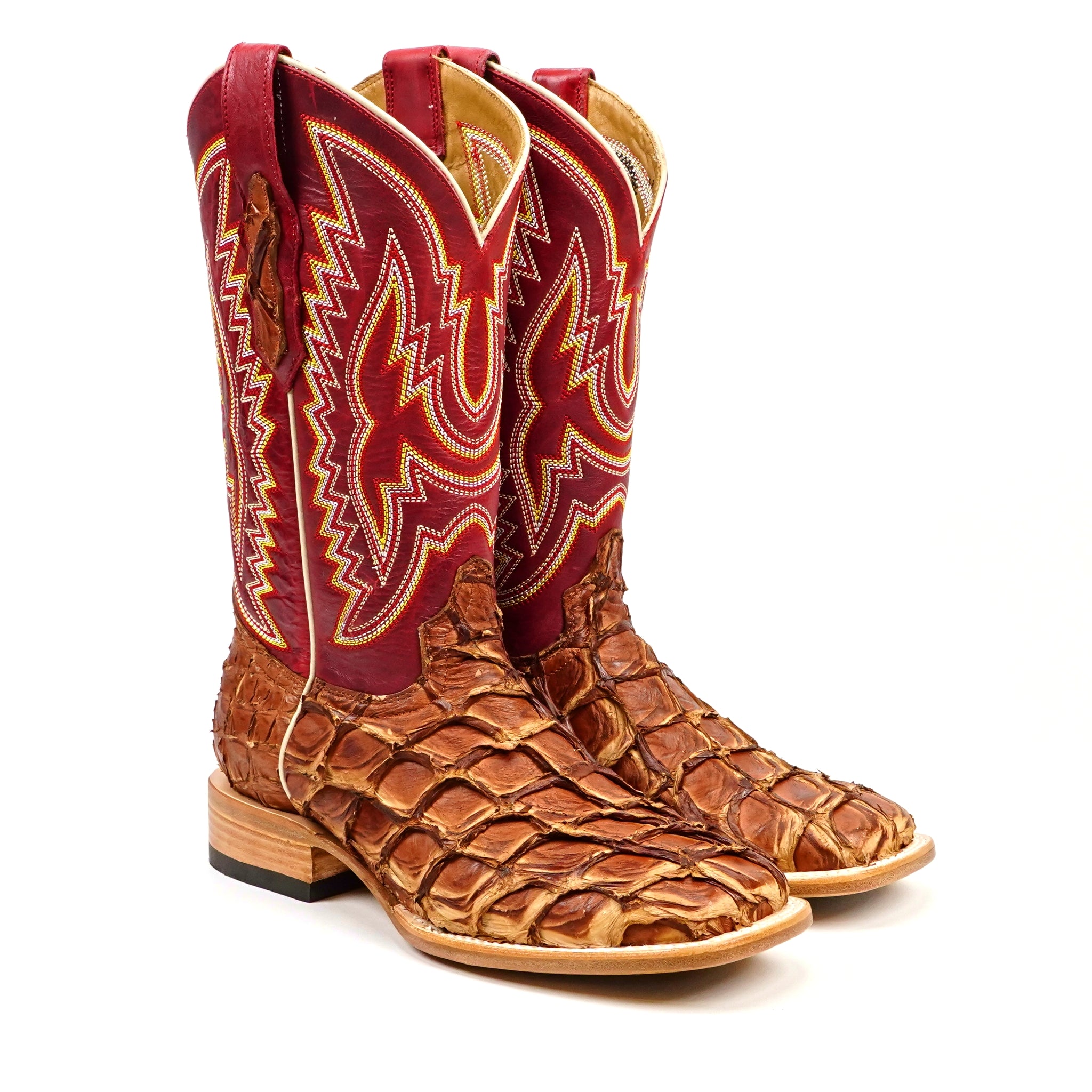 Butch Pirarucu Fish Boots - Matte Pecan - Square Toe – Gomez