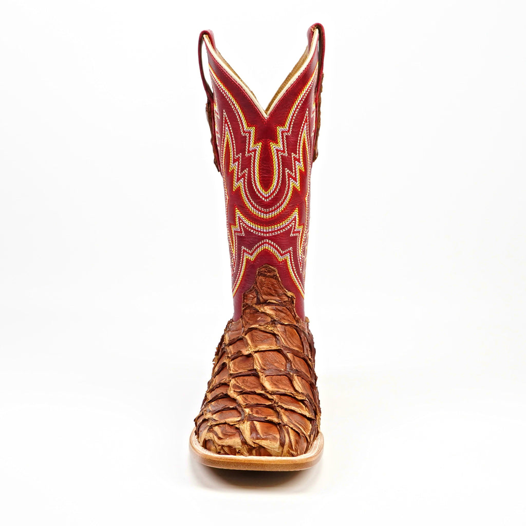 Butch Pirarucu Fish Boots - Matte Pecan - Square Toe