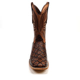 Pirarucu Chocolate - Embossed Leather - Square Toe (E687)