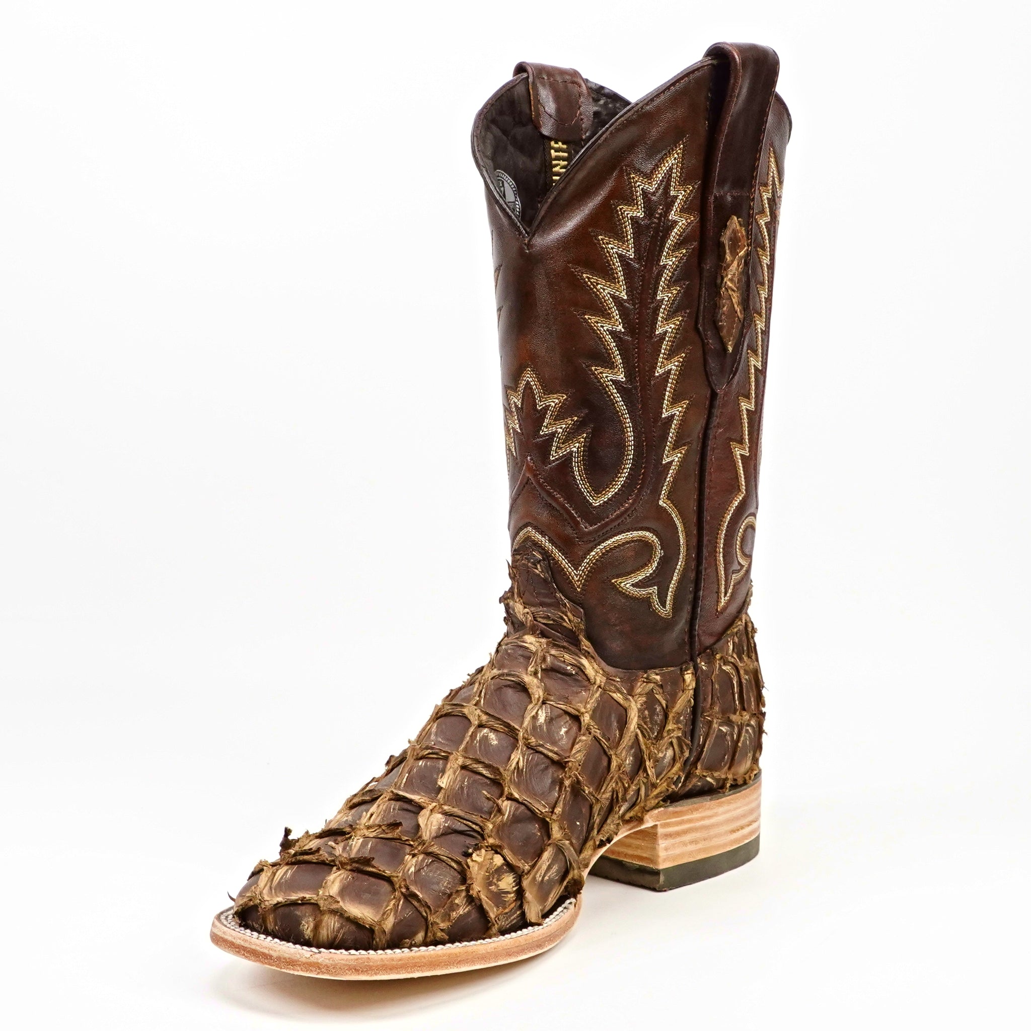 Connor Pirarucu Fish Boots - Orix Choco - Square Toe (PZ60)