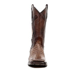 Rhodes Platinum Caiman Belly Double Sole Boots - Tobacco- Square Toe - Gomez Western Wear