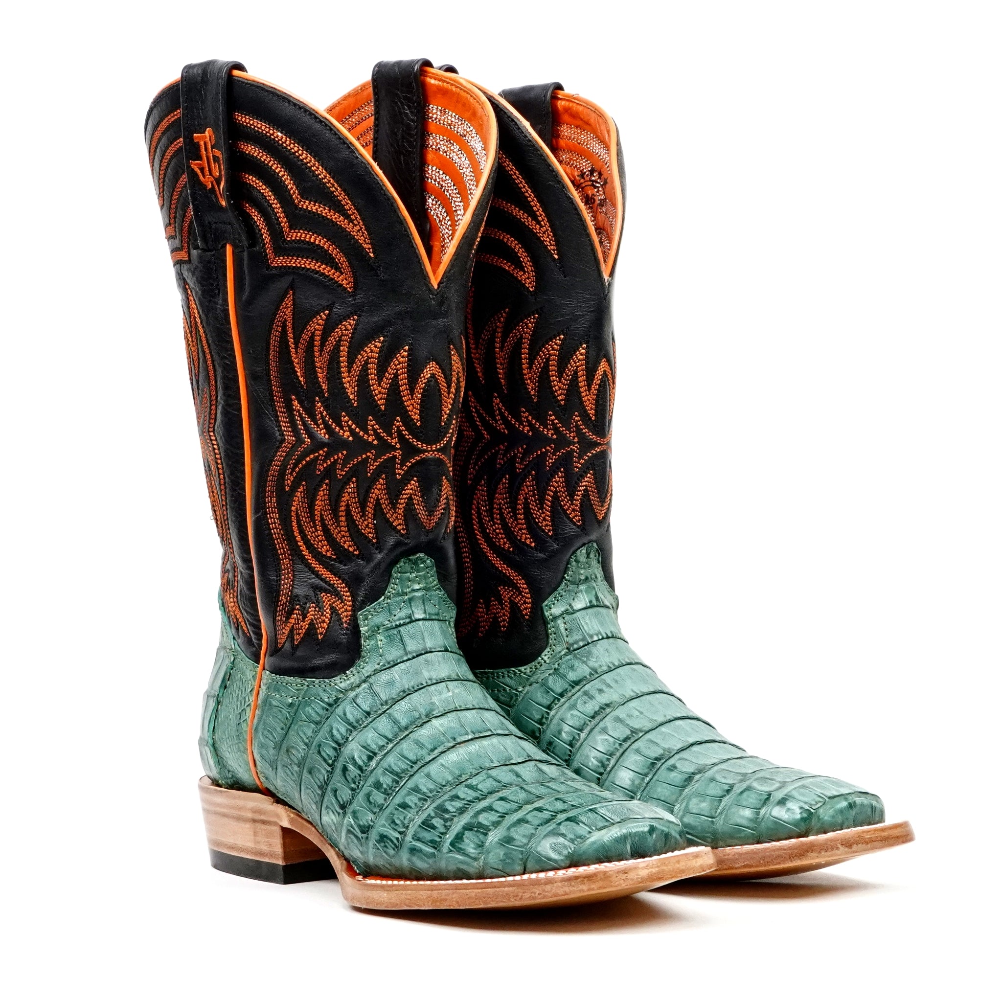 Ranger Caiman Belly Boots - Jade - Square Toe - Gomez Western Wear