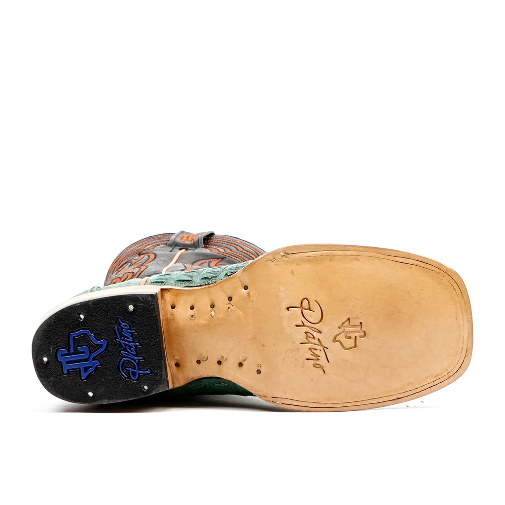 Ranger Caiman Belly Boots - Jade - Square Toe - Gomez Western Wear