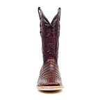Rhodes Caiman Belly Boots - Wine - Square Toe (LM10) - Gomez Western Wear