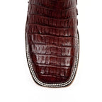 Rhodes Caiman Belly Boots - Wine - Square Toe (LM10) - Gomez Western Wear