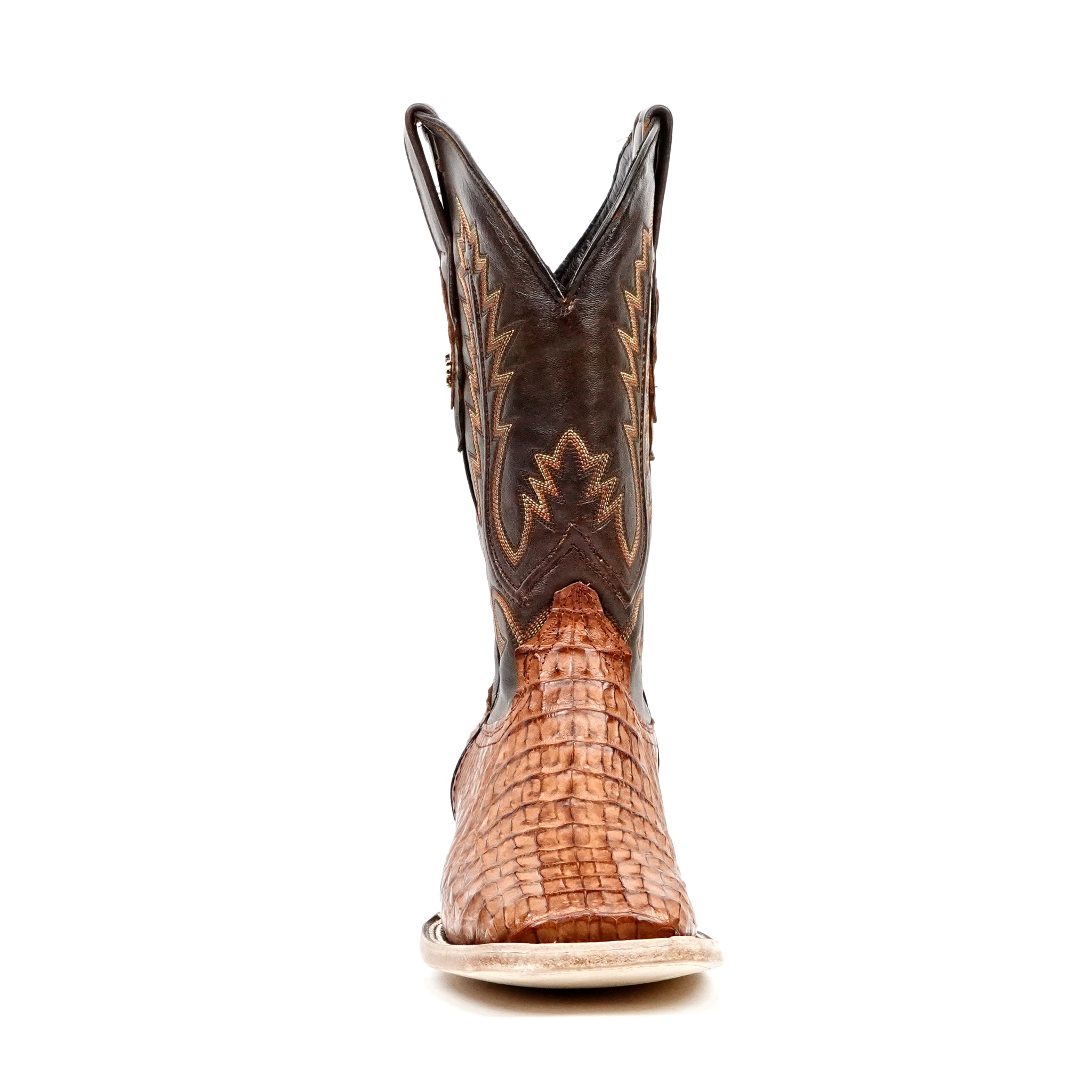 Rhodes Caiman Hornback Boots - Brandy - Square Toe (LM10)