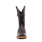 Rhodes Caiman Hornback Boots - Black Cherry - Square Toe (LM10)
