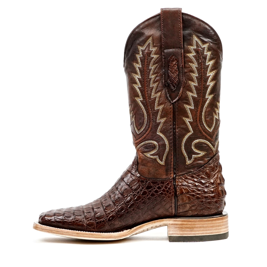 Rhodes Caiman Hornback Boots - Tobacco - Square Toe (LM10)