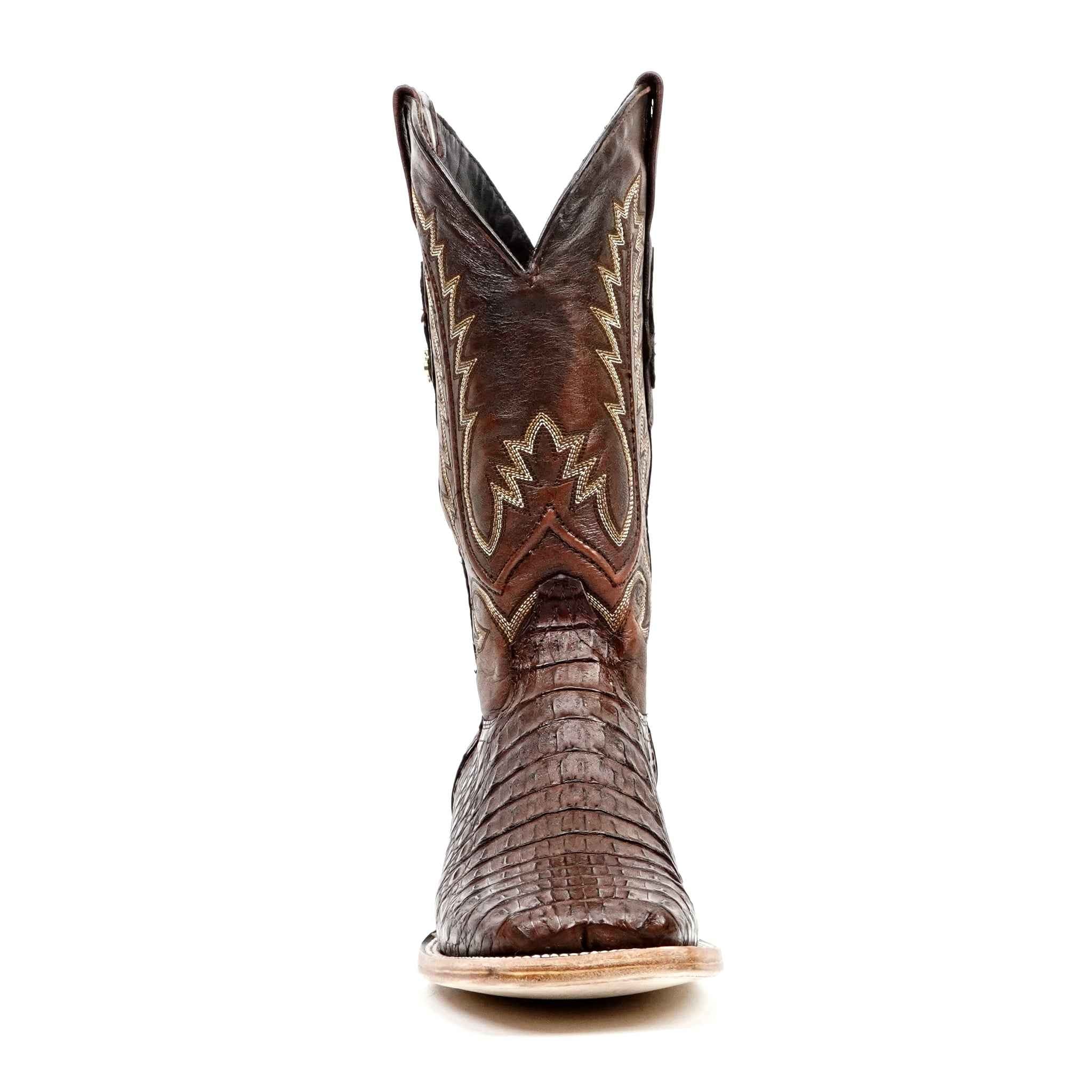 Rhodes Caiman Hornback Boots - Tobacco - Square Toe (LM10) - Gomez
