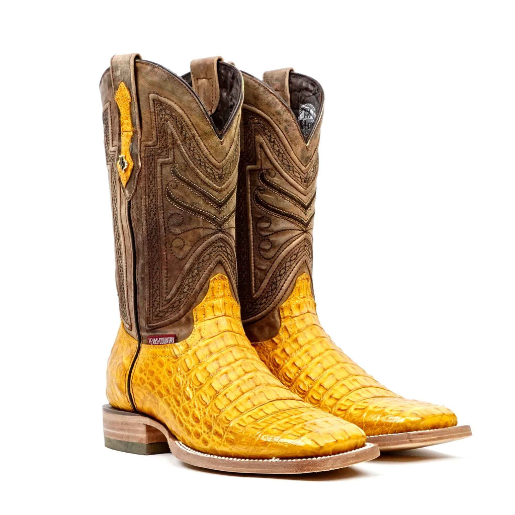 Rhodes Caiman Hornback Boots - Buttercup - Square Toe (LM10)