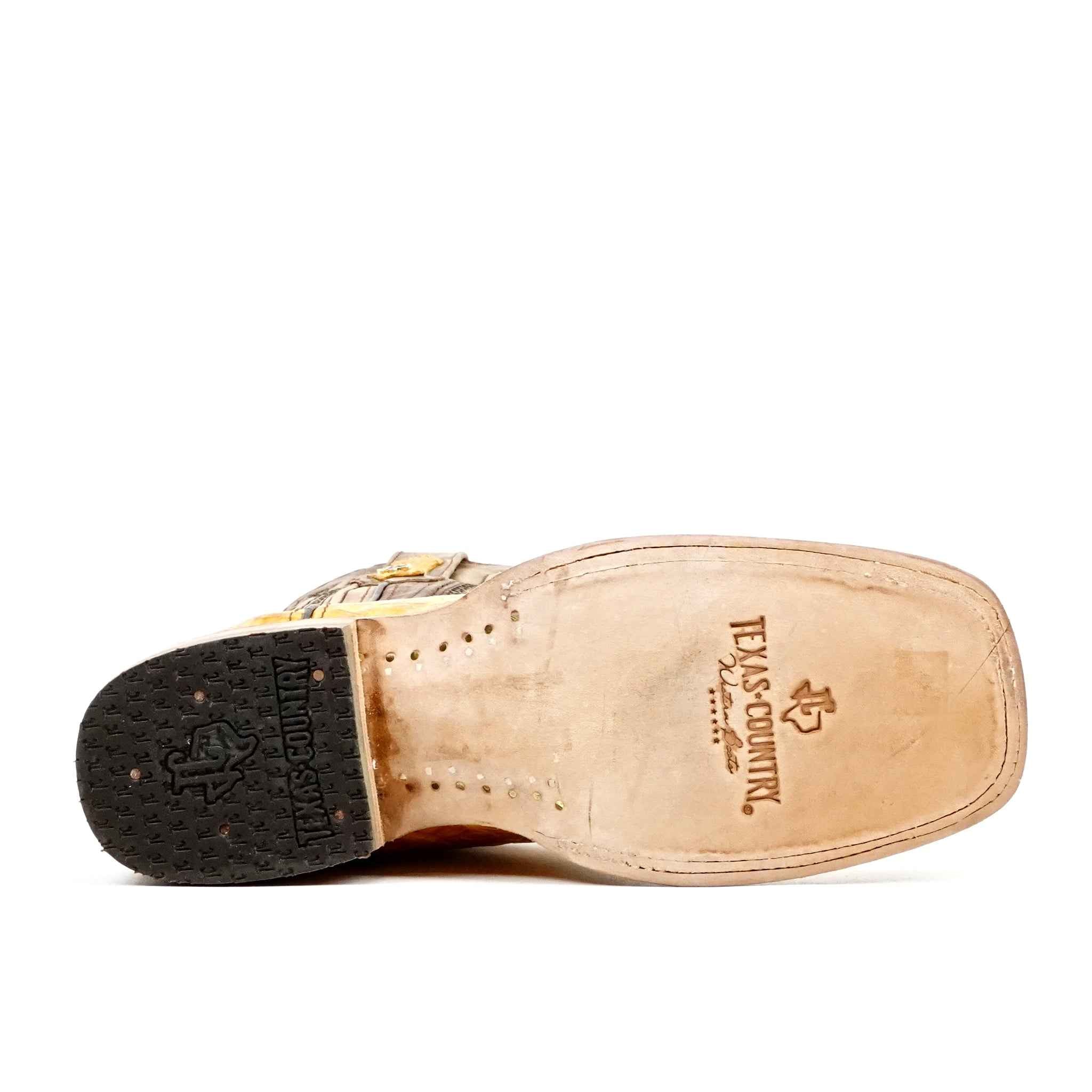 Rhodes Caiman Hornback Boots - Buttercup - Square Toe (LM10)