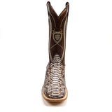 Python Camel - Embossed Leather - Square Toe (E913)