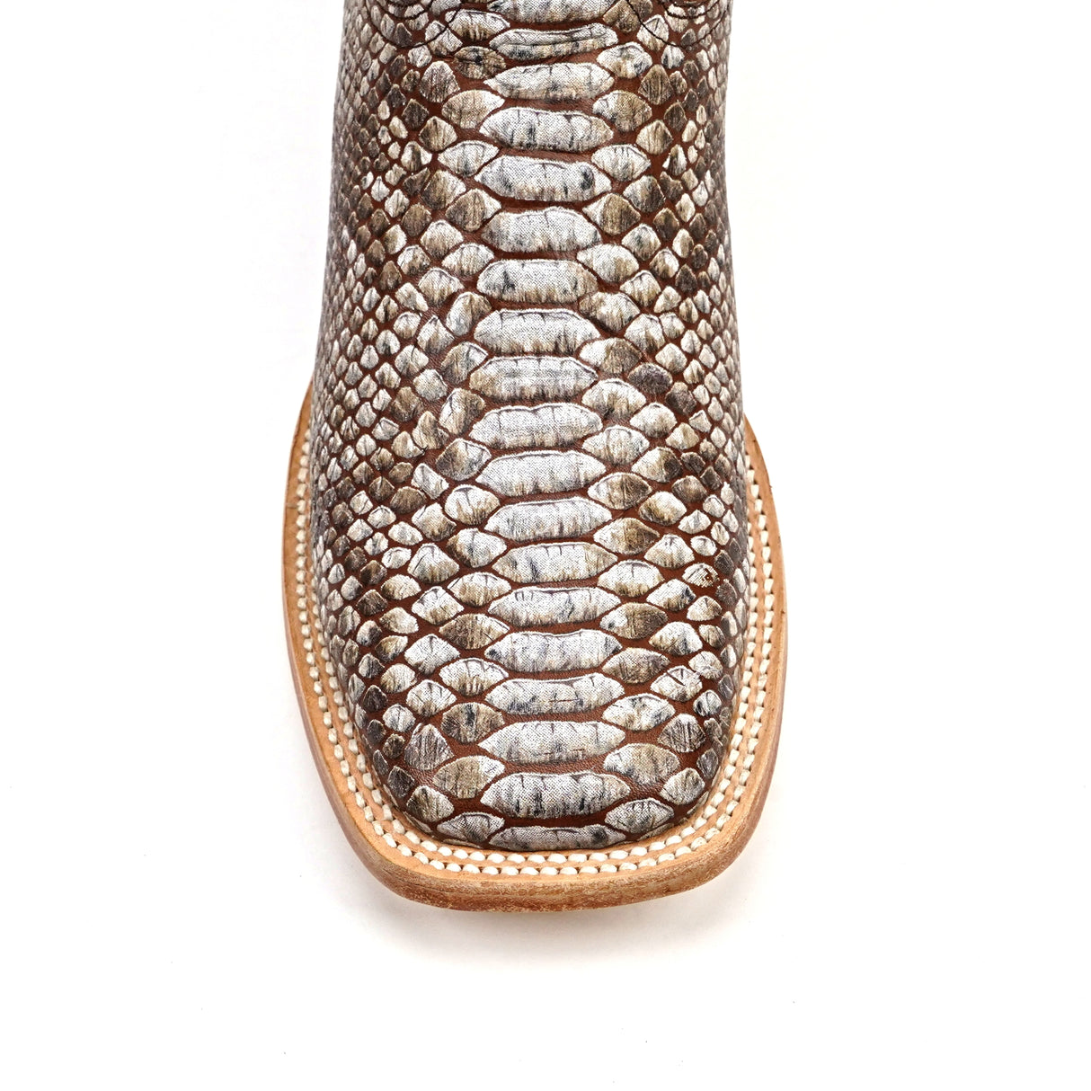 Python Camel - Embossed Leather - Square Toe (E913)