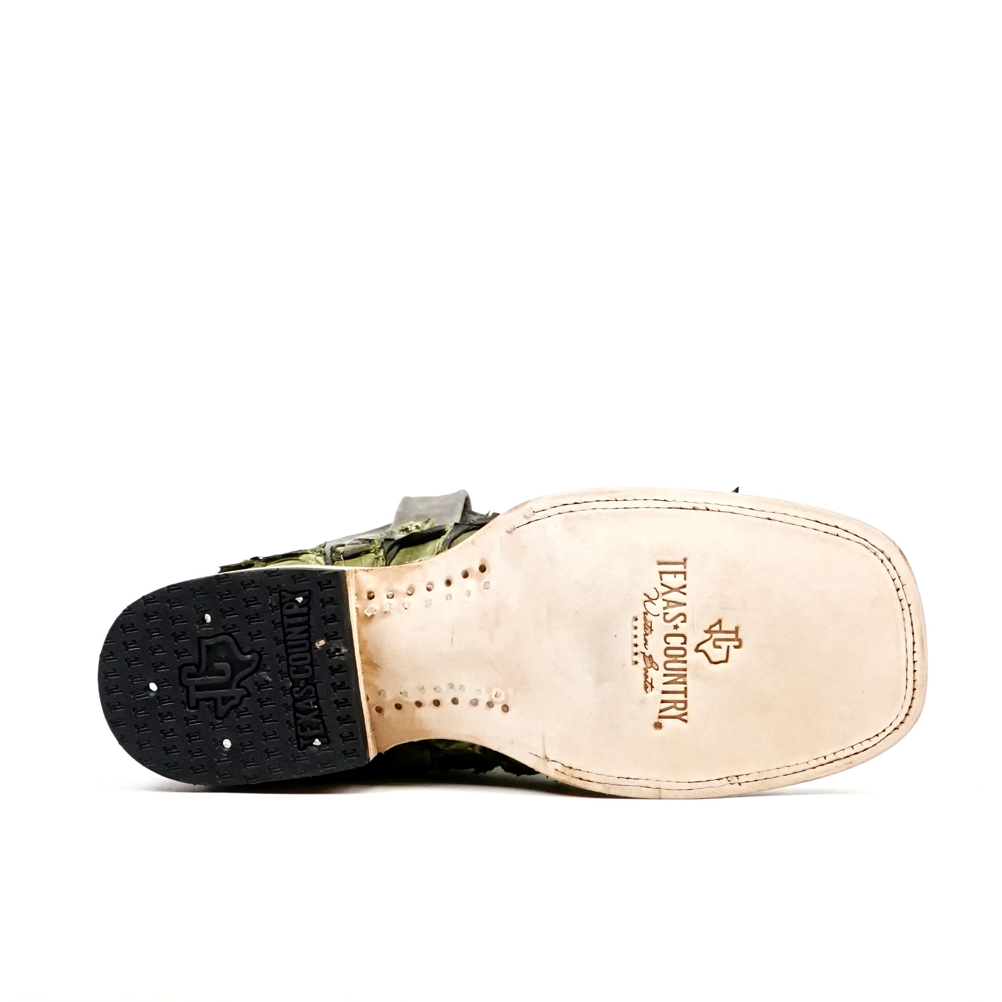 Connor Pirarucu Fish Boots - Agave - Square Toe (PZ60) - Gomez