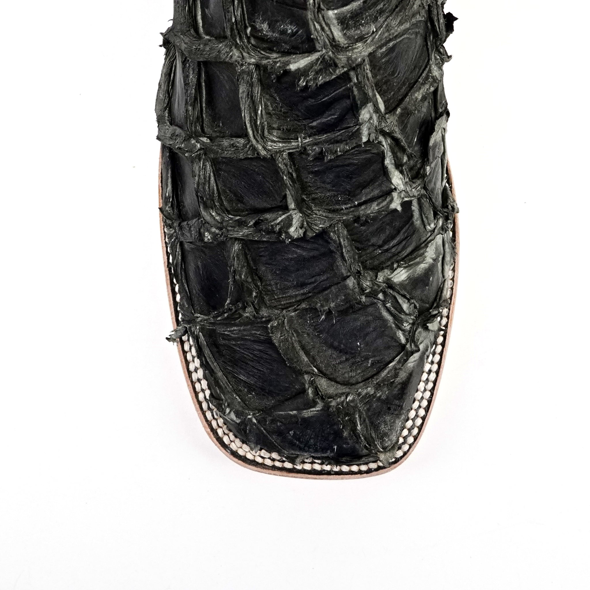 Connor Pirarucu Fish Boots - Gray Black - Square Toe (PZ60) - Gomez Western Wear