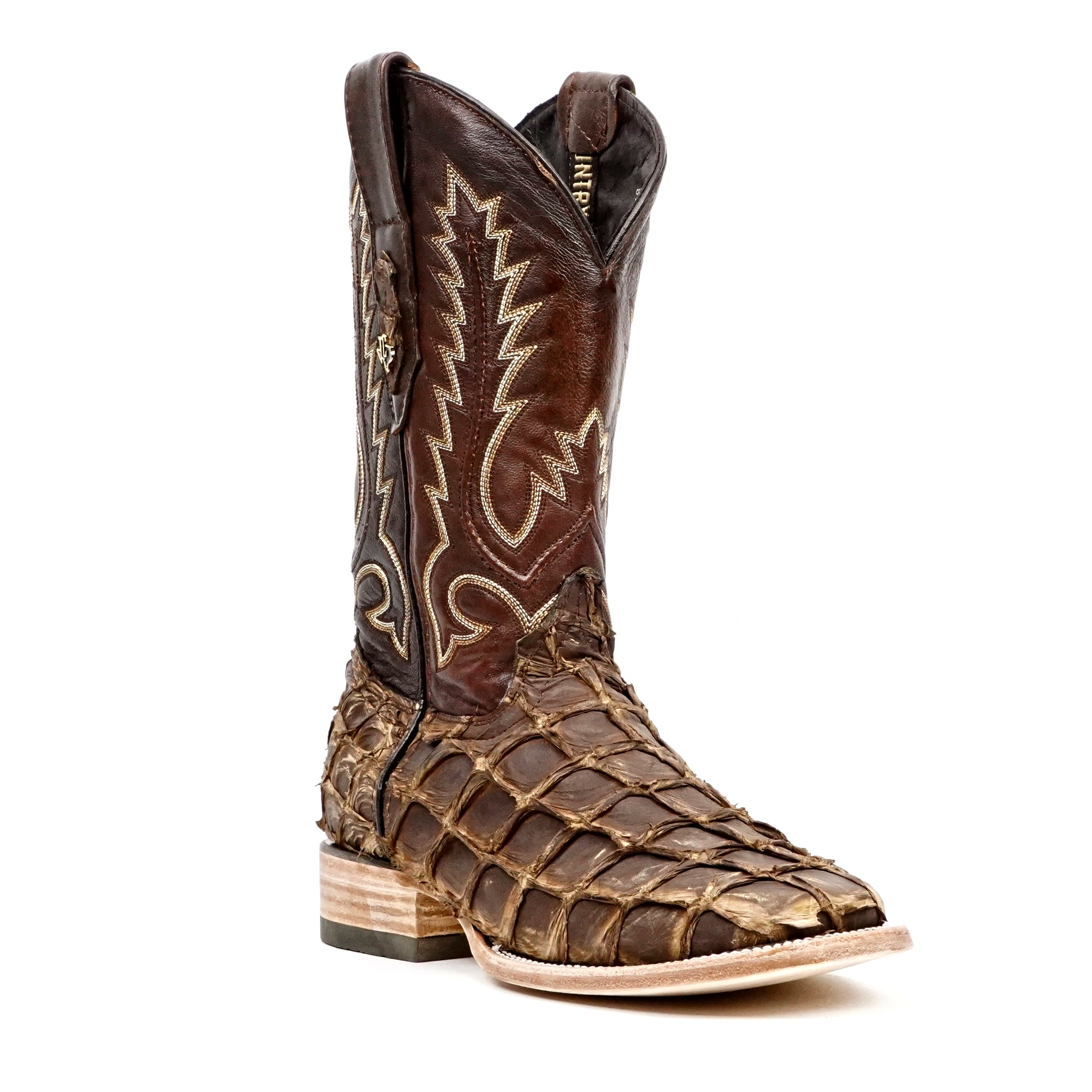 Connor Pirarucu Fish Boots - Orix Choco - Square Toe (PZ60