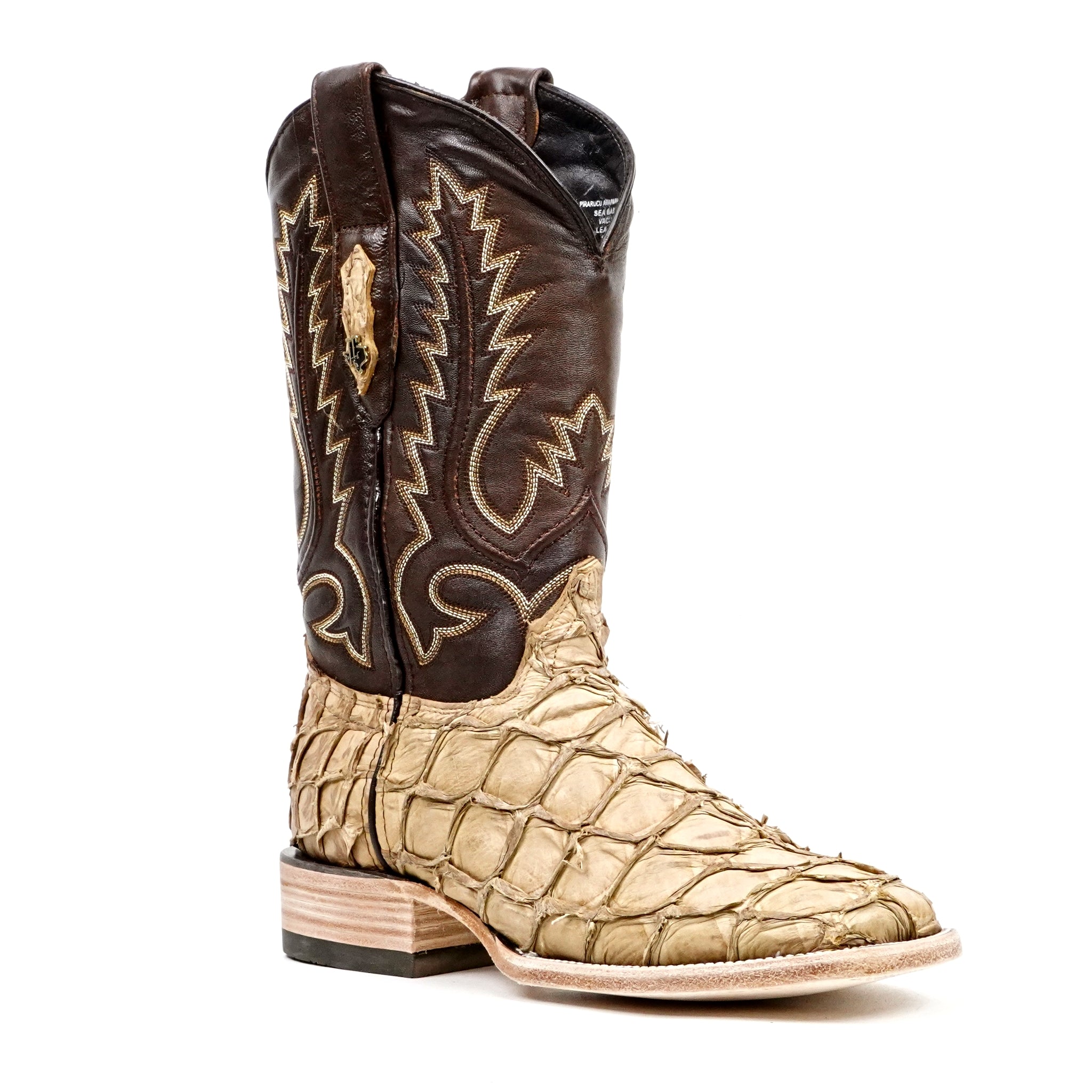 Connor Pirarucu Fish Boots - Matte Orix - Square Toe (PZ60) - Gomez Western Wear