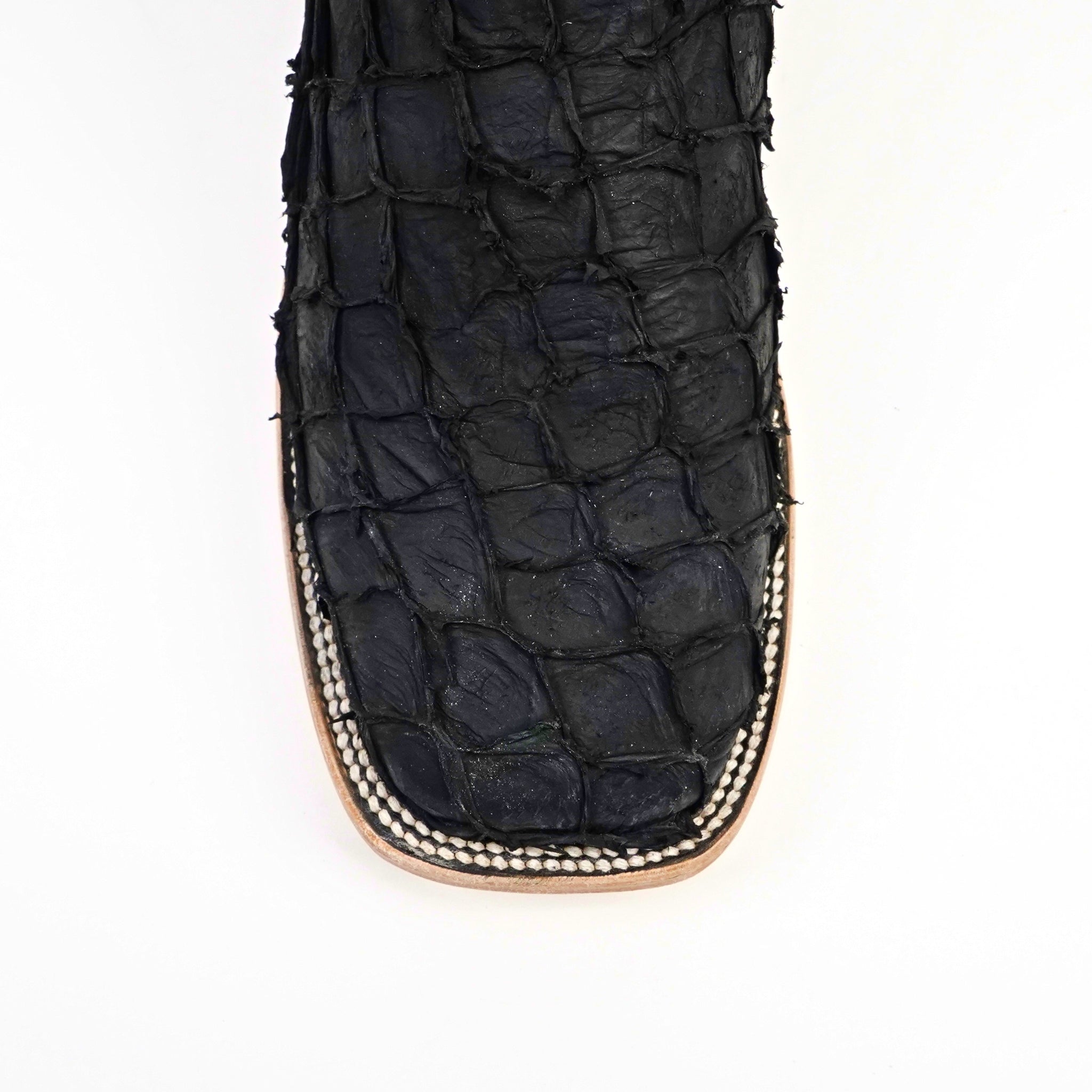 Connor Pirarucu Fish Boots - Matte Black - Square Toe (PZ60)