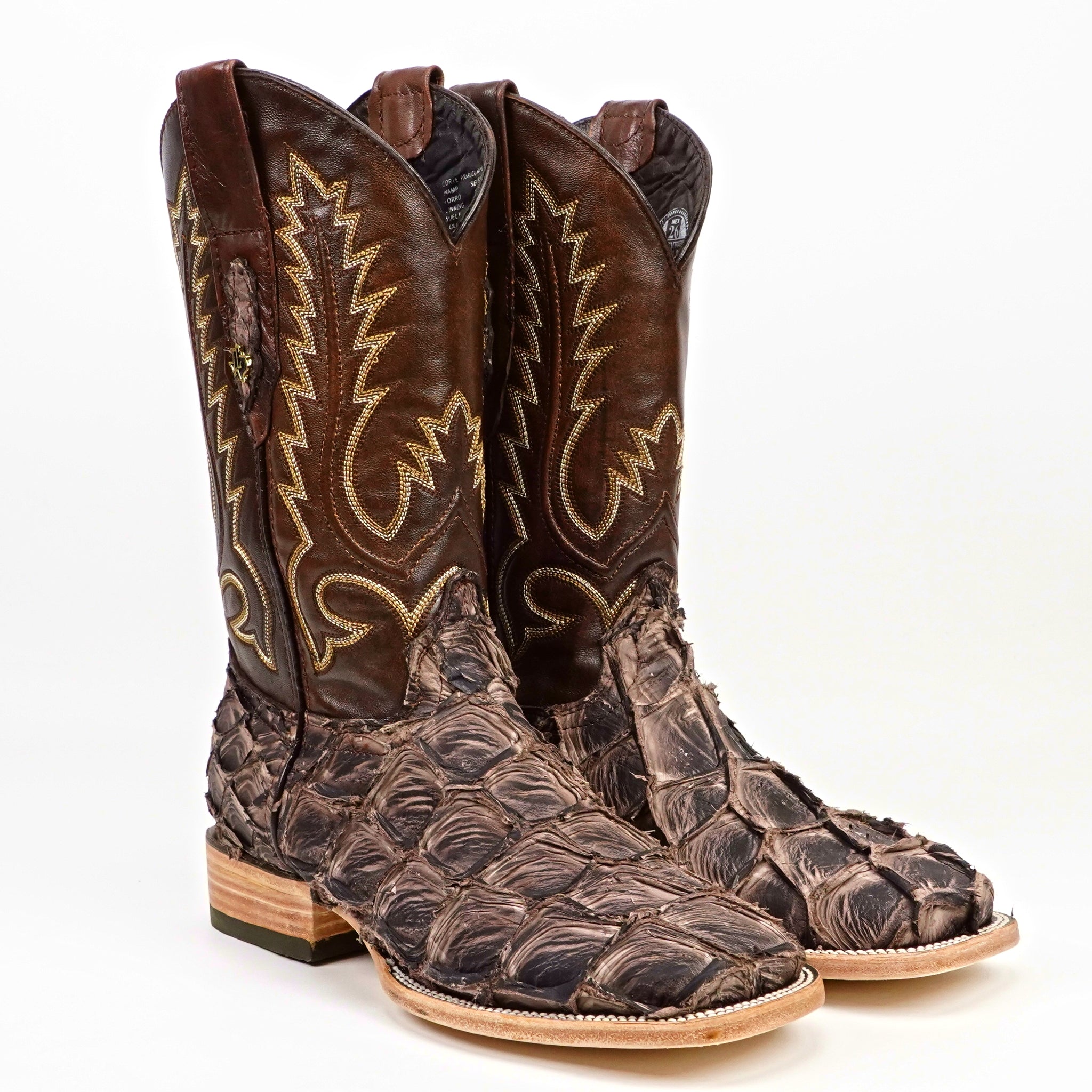 Rhodes Caiman Hornback Boots - Black Cherry - Square Toe (LM10