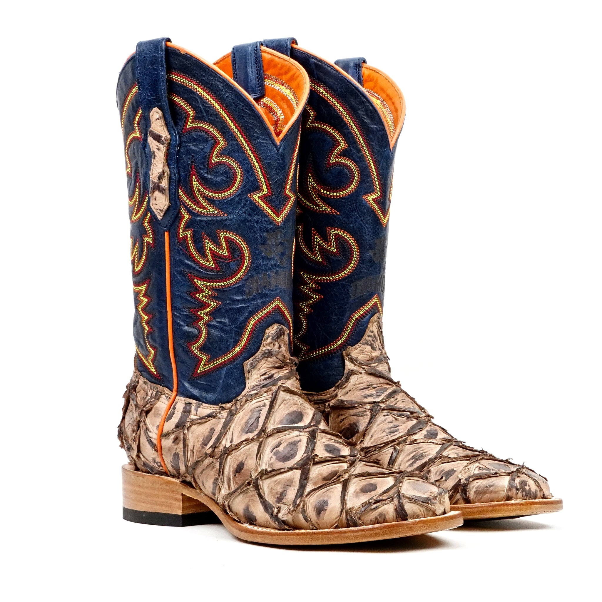 Butch Pirarucu Fish Boots - Matte Sand - Square Toe - Gomez Western Wear