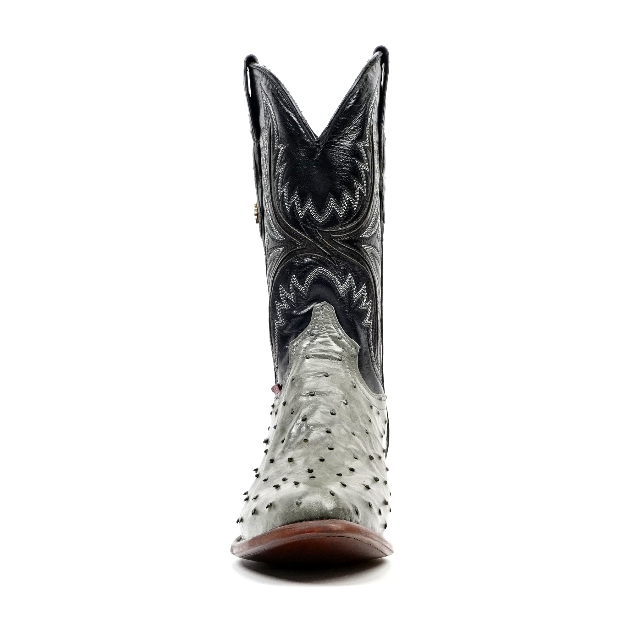 Botas Austin de Avestruz - Gris Oxford - Punta Redonda (AV230)