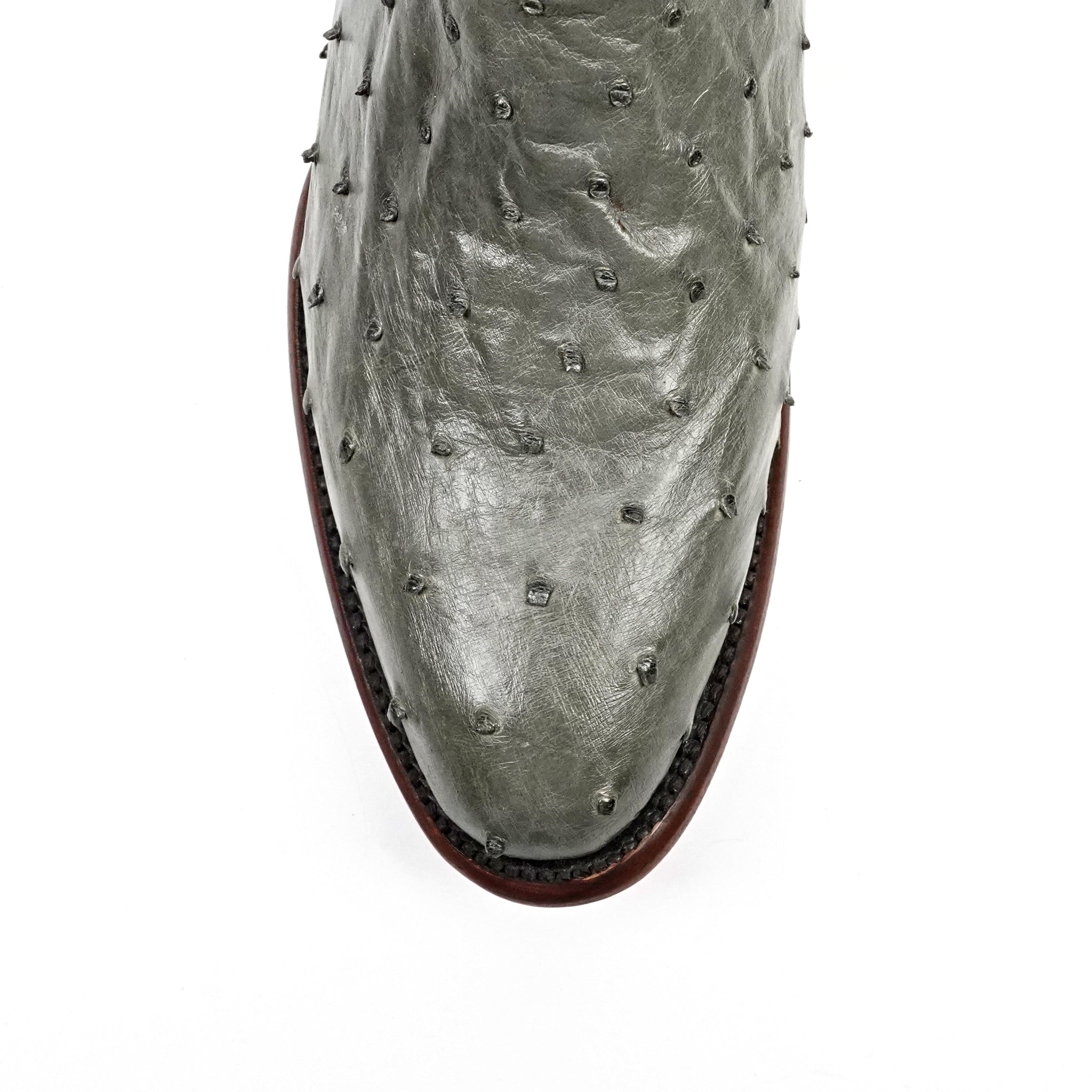 Botas Austin de Avestruz - Gris Oxford - Punta Redonda (AV230)