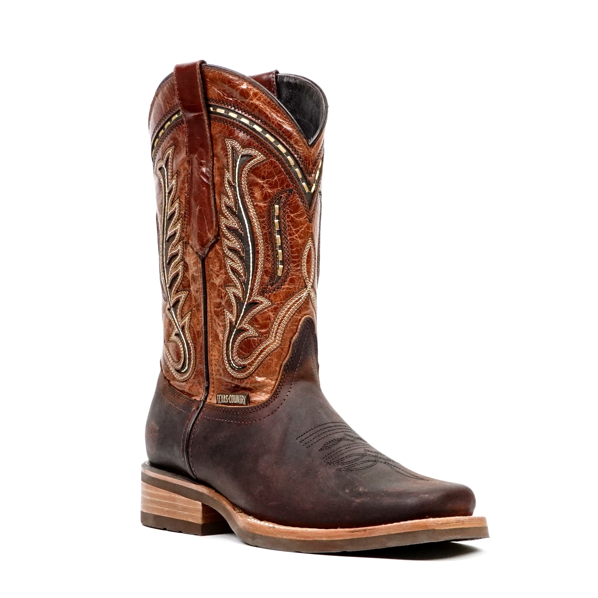 Azkar Moka Cowboy Boots - Slip-Resistant Sole - Rodeo Toe (E28)