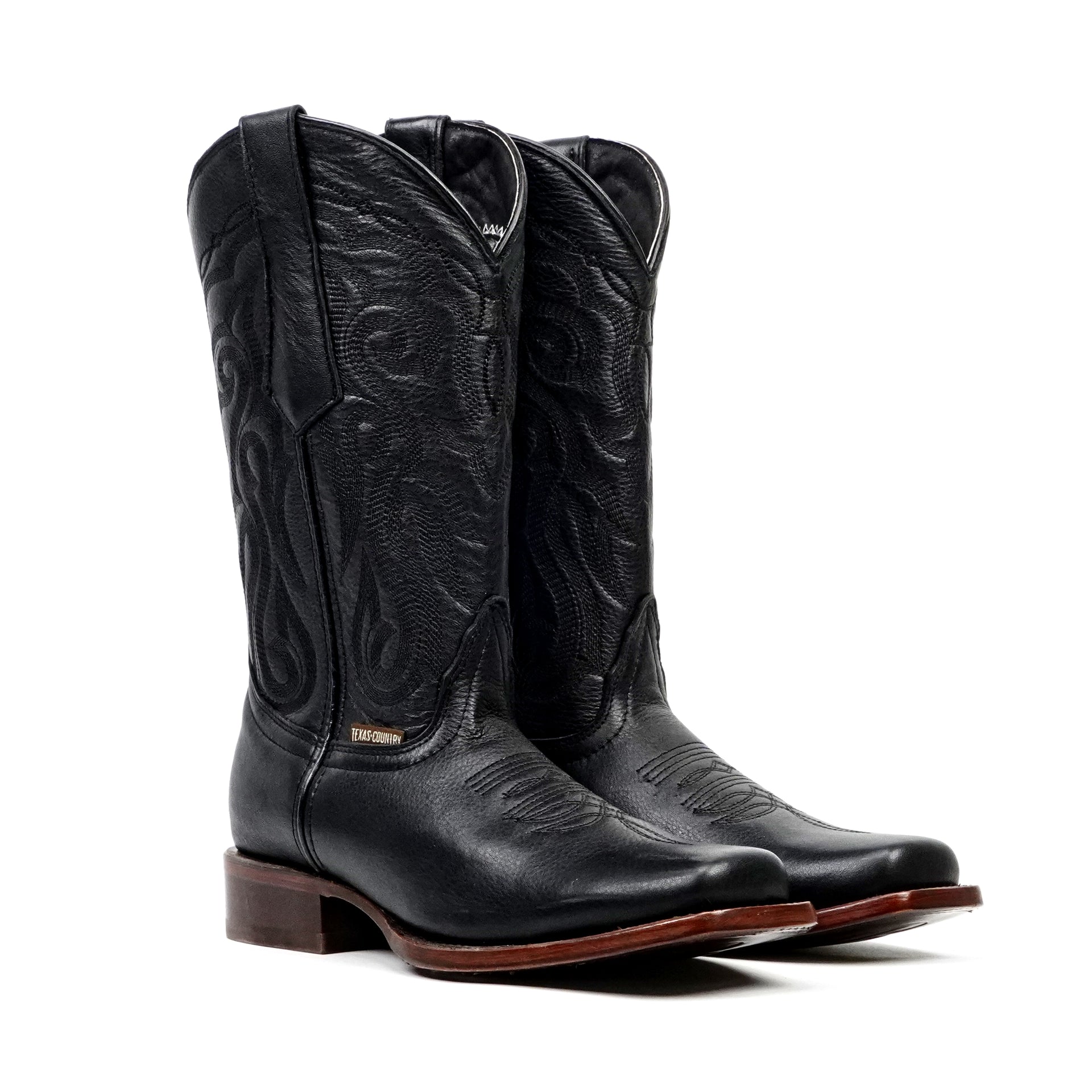 Grisly Cowboy Boots - Black - Rodeo Toe (E50)
