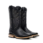 Barcelona Black Cowboy Boots - Slip-Resistant Sole - Rodeo Toe (E411)