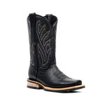 Barcelona Black Cowboy Boots - Slip-Resistant Sole - Rodeo Toe (E411)