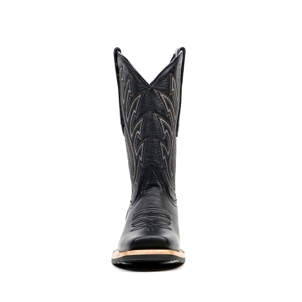 Barcelona Black Cowboy Boots - Slip-Resistant Sole - Rodeo Toe (E411)