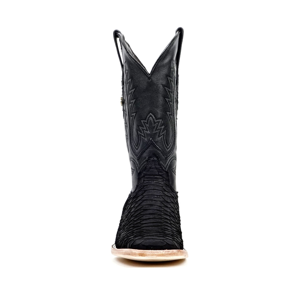 Botas Tanner Python - Negro Mate - Punta Cuadrada (PN30)
