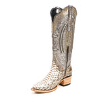 Python Natural Cowgirl Boots - Tall Shaft - Snip Toe (E31)
