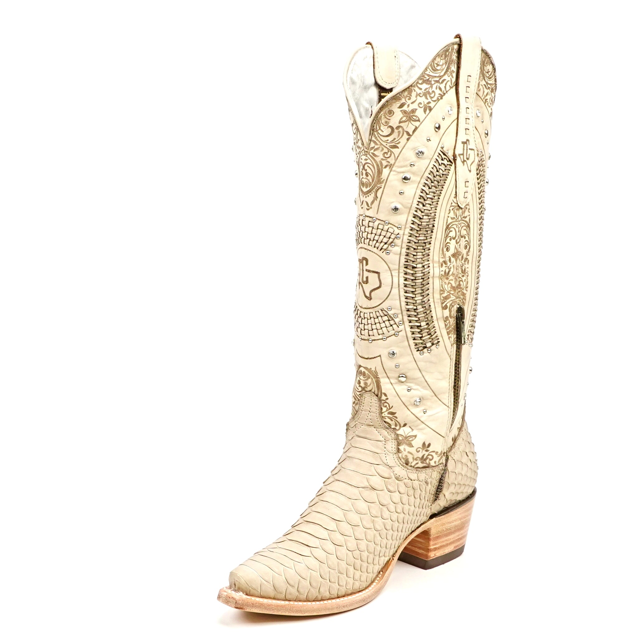 Python Cappuccino Cowgirl Boots - Tall Shaft - Snip Toe (E31)