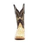 Ostrich Orix Cowboy Boots - Embossed Leather - Square Toe (E424)