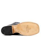 Stingray Black Boots - Embossed Leather - Square Toe (E442)