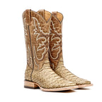 Botas Jumbo Python Cappuccino - Piel Gofrada - Punta Cuadrada (E682)