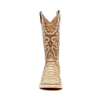 Botas Jumbo Python Cappuccino - Piel Gofrada - Punta Cuadrada (E682)