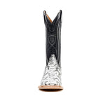 Python Natural Cowboy Boots - Embossed Leather - Square Toe (E913)