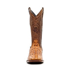 Alligator Hornback Brandy Boots - Embossed Leather - Square Toe (E930)