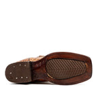 Alligator Hornback Brandy Boots - Embossed Leather - Square Toe (E930)