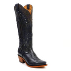 Priscila Cleyton Black Cowgirl Boots - Tall Shaft - Snip Toe (E871)